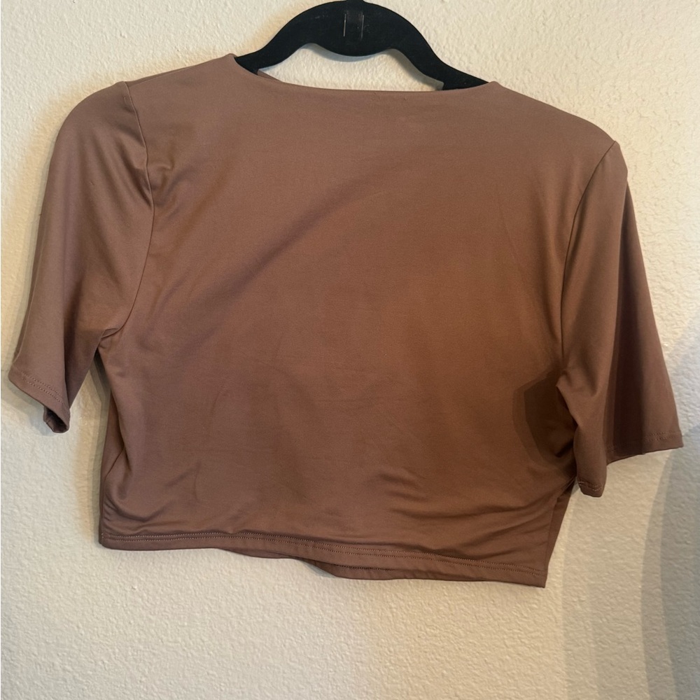 Naked Wardrobe Taupe Women's Crop Top size xlg